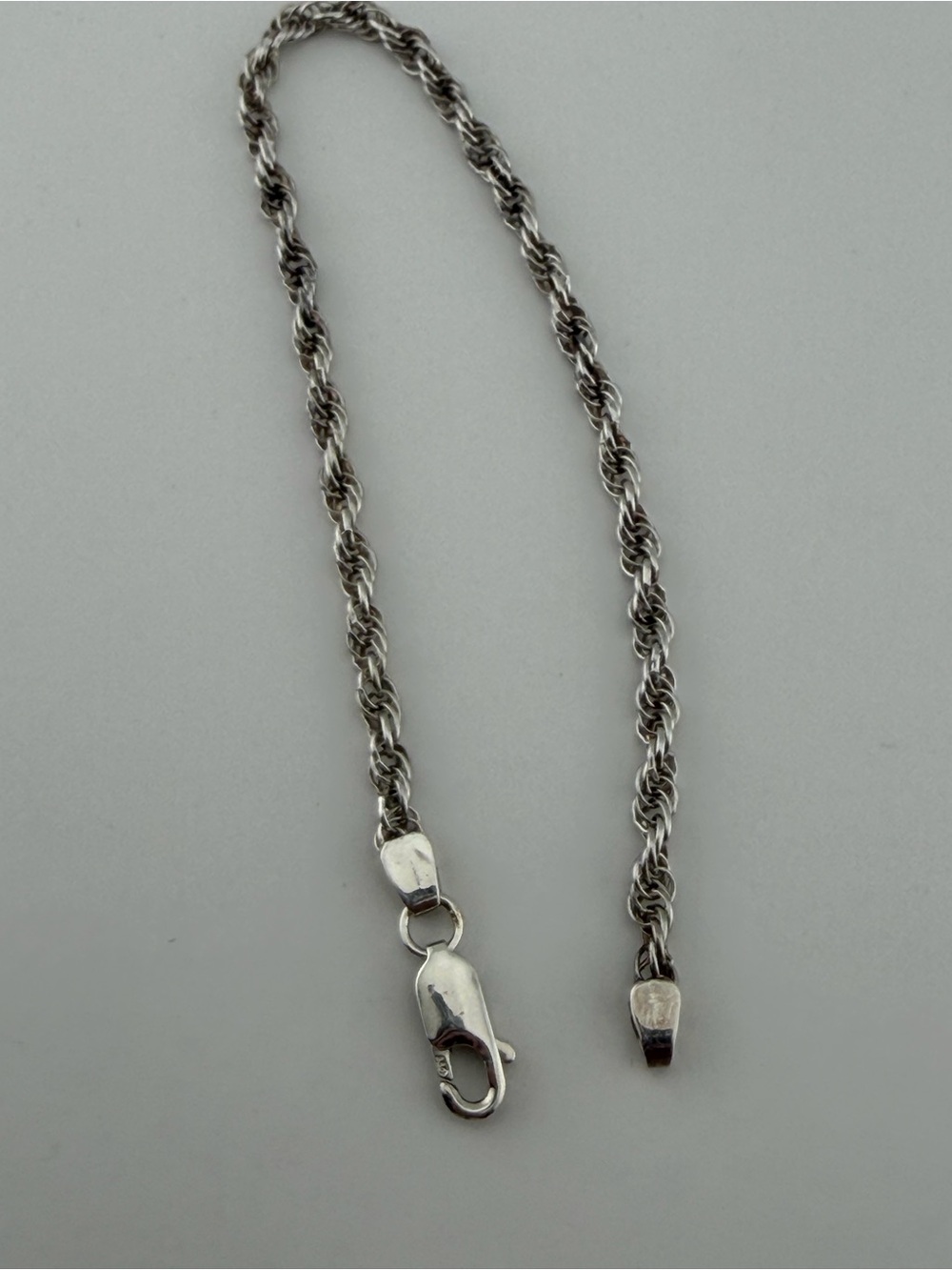 925 Silver twisted Rope Chain Bracelet - Picture 4 of 10